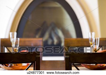 Dining table with orange place setting View Large Photo Image Stock Image - Dining table with orange place setting. Fotosearch