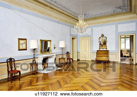 Stock Image - Empty Italian family room. Fotosearch