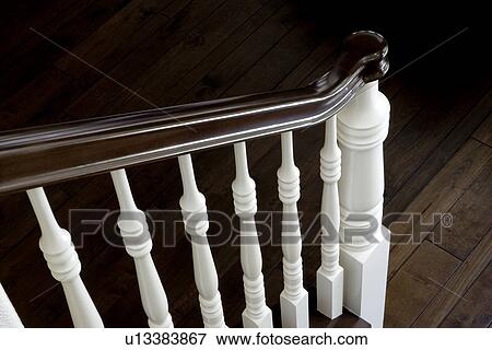 End of traditional wooden Bannister and hardwood floor View Large Photo Image Stock Photo - End of traditional wooden Bannister and hardwood floor. Fotosearch