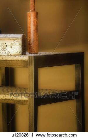 End table with decorative chest and vase on top View Large Photo Image Stock Image - End table with decorative chest and vase on top. Fotosearch