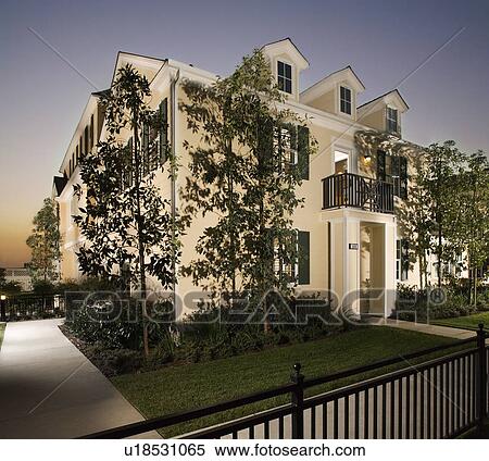 Exterior colonial revival style home View Large Photo Image Stock Photography - Exterior colonial revival style home. Fotosearch
