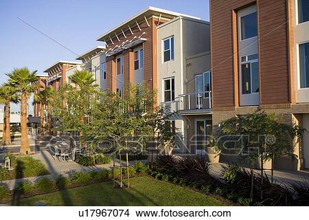Exterior facade contemporary loft style homes View Large Photo Image Picture - Exterior facade contemporary loft style homes. Fotosearch