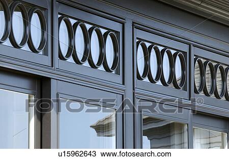 Exterior view home geometric windows View Large Photo Image Stock Image - Exterior view home geometric windows. Fotosearch