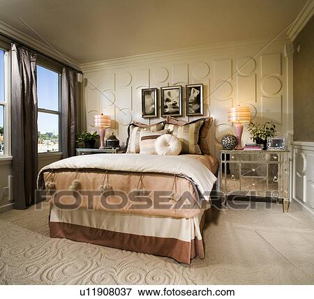 Stock Photo - Feminine Pink Bedroom. Fotosearch
