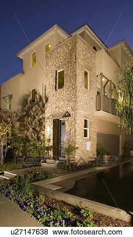 Front Exterior of Contemporary Condominium View Large Photo Image Stock Photo - Front Exterior of Contemporary Condominium. Fotosearch