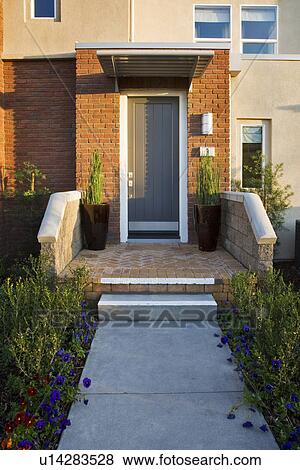 Stock Photo - Front Walkway to a Town home. Fotosearch