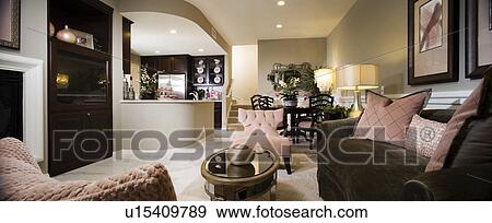 Glamorous Living Room in Brown and Pink View Large Photo Image Stock Photo - Glamorous Living Room in Brown and Pink. Fotosearch