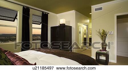 Large Bedroom with Sunset Views View Large Photo Image Stock Photo - Large Bedroom with Sunset Views. Fotosearch