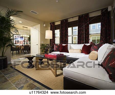 Living Room with Large White Corner Sofa View Large Photo Image Picture - Living Room with Large White Corner Sofa. Fotosearch