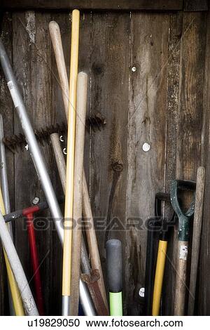 Mess of garden tools in shed View Large Photo Image Stock Image - Mess of garden tools in shed. Fotosearch