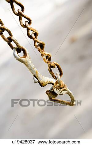 Old rusty white chain and hook View Large Photo Image Stock Photo - Old rusty white chain and hook. Fotosearch