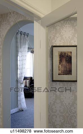 Open glass paned door in home View Large Photo Image Stock Photo - Open glass paned door in home. Fotosearch