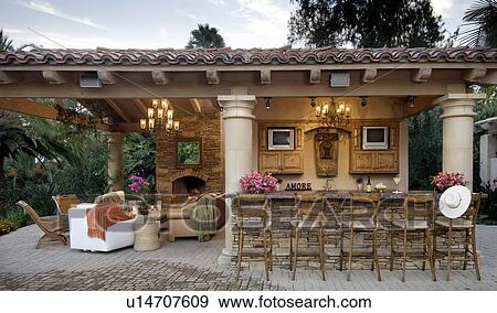Outdoor bar and living room View Large Photo Image Stock Photo - Outdoor bar and living room. Fotosearch