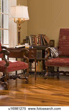Sitting area with two armchairs and cherry hardwood floors View Large Photo Image Stock Photography - Sitting area with two armchairs and cherry hardwood floors. Fotosearch