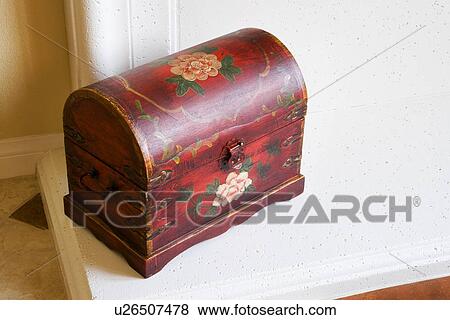Small red decorative chest View Large Photo Image Stock Photo - Small red decorative chest. Fotosearch
