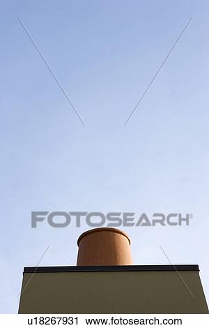 Terra Cotta Chimney Atop Building View Large Photo Image Stock Image - Terra Cotta Chimney Atop Building. Fotosearch