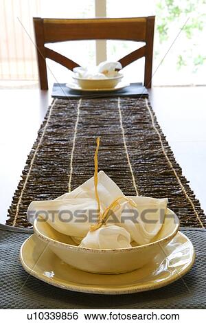 View down dining table with two place settings View Large Photo Image Stock Photograph - View down dining table with two place settings. Fotosearch