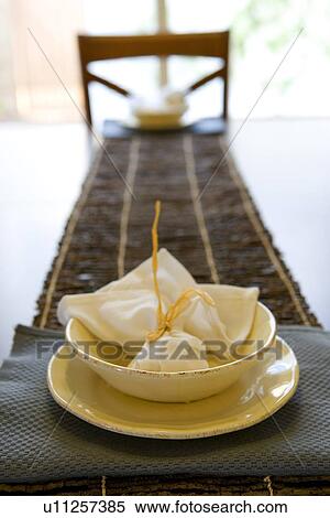 View down dining table with two place settings View Large Photo Image Stock Photography - View down dining table with two place settings. Fotosearch