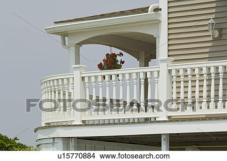 Picture - View from outside front porch of Victorian home. Fotosearch