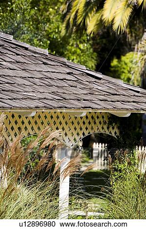 Wooden shingle roof of outdoor pavilion View Large Photo Image Stock Image - Wooden shingle roof of outdoor pavilion. Fotosearch