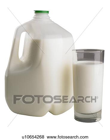 A gallon and glass of milk View Large Photo Image Stock Photo - A gallon and glass of milk. Fotosearch