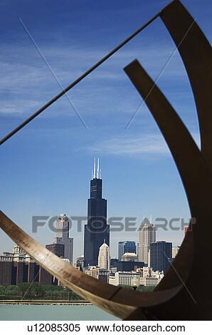 Adler Planetarium sundial and city skyline Chicago Illinois USA View Large Photo Image Stock Photography - Adler Planetarium sundial and city skyline Chicago Illinois USA. Fotosearch