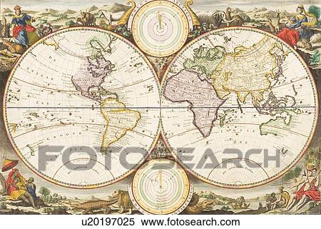 An antique map of the world View Large Photo Image Stock Photography - An antique map of the world. Fotosearch