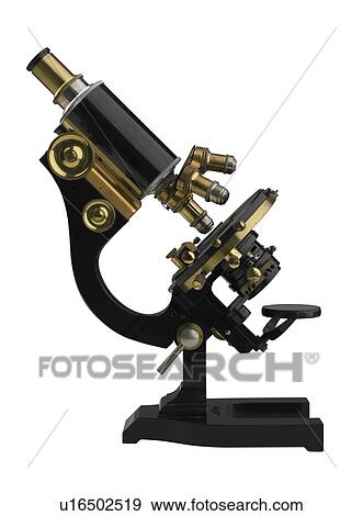 Stock Photo - An old fashioned microscope. Fotosearch