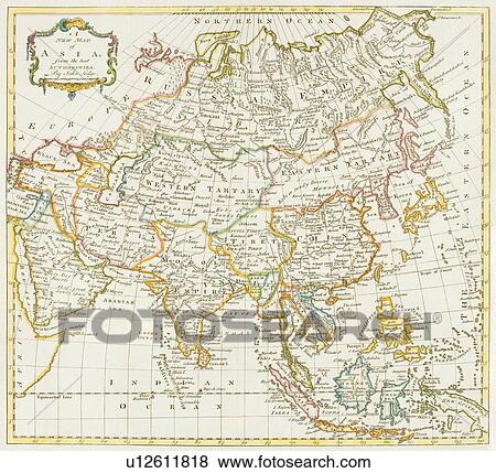 Antiquated map of Asia View Large Photo Image Stock Photo - Antiquated map of Asia. Fotosearch