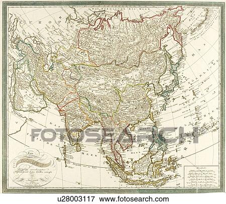 Antiquated map of Asia View Large Photo Image Stock Photo - Antiquated map of Asia. Fotosearch