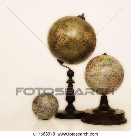 Stock Photo - Antique globes. Fotosearch