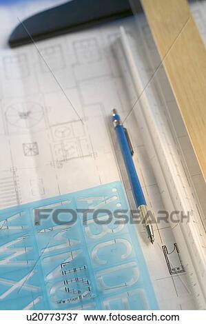 Architectural tools and blue prints View Large Photo Image Stock Photo - Architectural tools and blue prints. Fotosearch