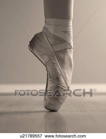 Ballet dancer's foot on point View Large Photo Image Stock Photo - Ballet dancer's foot on point. Fotosearch