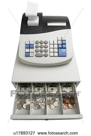 Stock Photo - Cash register with money. Fotosearch