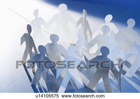 Chain of paperdoll cutouts View Large Photo Image Stock Photography - Chain of paperdoll cutouts. Fotosearch
