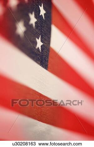 Stock Image - Close up of American flag. Fotosearch