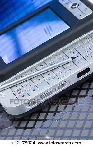 Picture - Close up of electronic organizer. Fotosearch