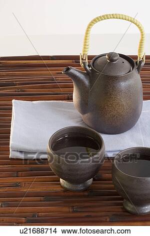 Close up of teapot and cups View Large Photo Image Picture - Close up of teapot and cups. Fotosearch