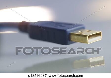 Closeup of a computer USB plug View Large Photo Image Stock Photo - Closeup of a computer USB plug. Fotosearch