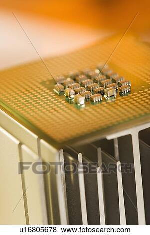 Stock Photo - Closeup of a microchip. Fotosearch