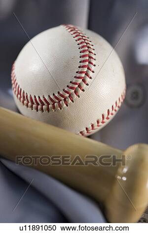 Stock Image - Closeup of baseball equipment. Fotosearch