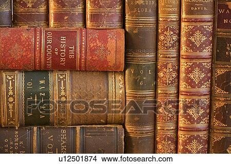 Closeup of beautifully bound books View Large Photo Image Picture - Closeup of beautifully bound books. Fotosearch