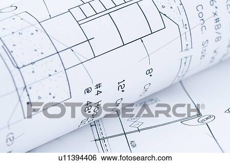 Closeup of blueprints View Large Photo Image Stock Photograph - Closeup of blueprints. Fotosearch