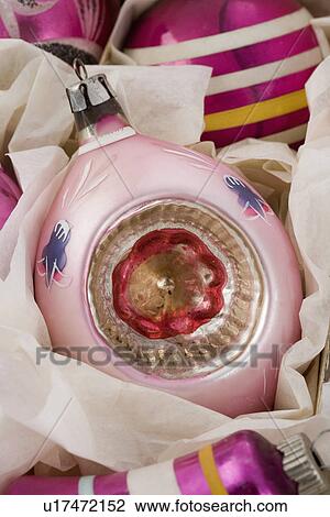 Stock Image - Closeup of Christmas ornanaments. Fotosearch