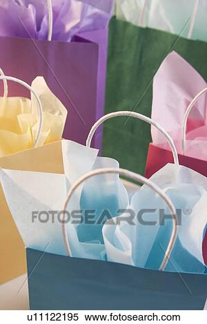 Closeup of colorful gift bags View Large Photo Image Stock Photography - Closeup of colorful gift bags. Fotosearch