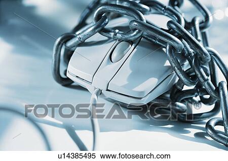Closeup of computer mouse covered in chains View Large Photo Image Stock Photography - Closeup of computer mouse covered in chains. Fotosearch