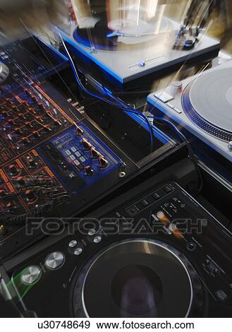 Stock Photo - Closeup of DJ equipment. Fotosearch