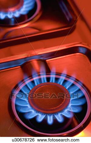 Closeup of gas-burning range View Large Photo Image Stock Photograph - Closeup of gas-burning range. Fotosearch