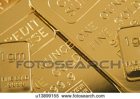 Stock Photography - Closeup of gold bars. Fotosearch