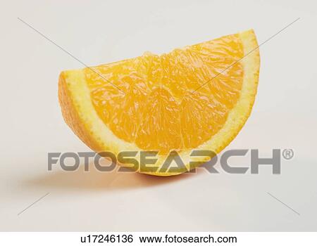 Stock Photograph - Closeup of orange slice. Fotosearch